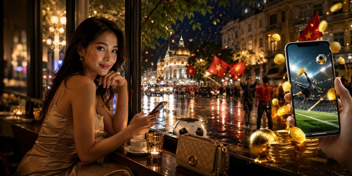 Một cảnh bóng đá tại Hà Nội với cà phê Việt Nam